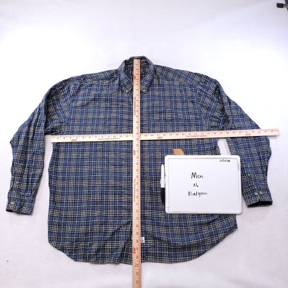 Quality Clothing Tartan Flannel Button Up Shirt Mens Size Extra Large XL Blue - Picture 6 of 10